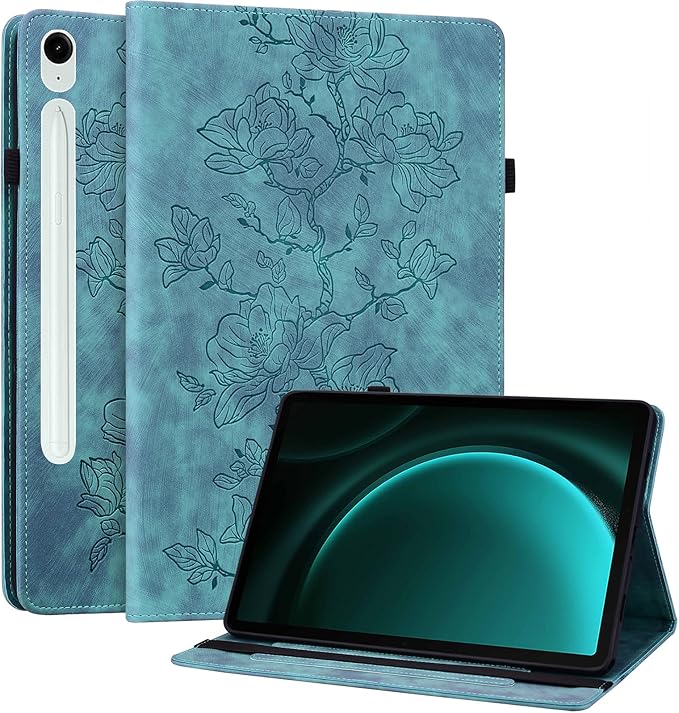Case for Samsung Galaxy Tab S10 Lite/S10 FE/S9 FE 5G 10.9 Inch/Tab S9 11 Inch, Slim PU Leather Folio Cover with Multi-Angle Stand and Pen Holder, Light Green