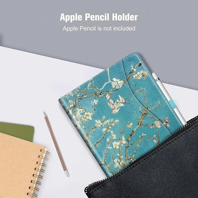 Fintie Case for iPad 9th / 8th / 7th Generation (2021/2020/2019) 10.2 Inch - [Corner Protection] Multi-Angle Viewing Stand Cover with Pocket & Pencil Holder, Auto Sleep Wake, Blossom