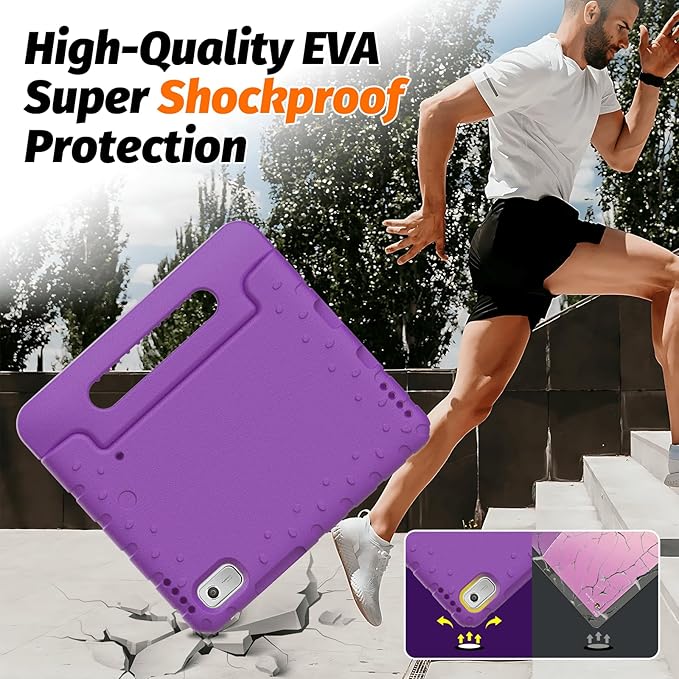 for Lenovo Tab M9 Case, New Kids Heavy Duty Cover with Convertible Handle Stand for Lenovo Tab M9 9.0 Inch 2023, Purple