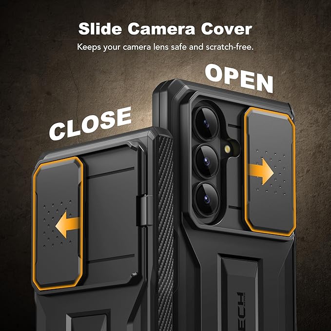 TONGATE for Z Fold 7 Case with Privacy Screen Protector, [Built-in Slide Camera Cover & Stand] [Anti Spy] Military Grade Drop Phone Case for Samsung Galaxy Z Fold 7 with Belt Clip, Black Privacy