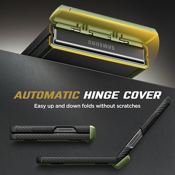 TONGATE 360° Spin Magnetic Stand for Z Flip 7 Case with Privacy Screen Protector, [Compatible with Magsafe] [Anti Spy] Full-Body Shockproof Samsung Galaxy Z Flip 7 Case with Hinge Protection, Green