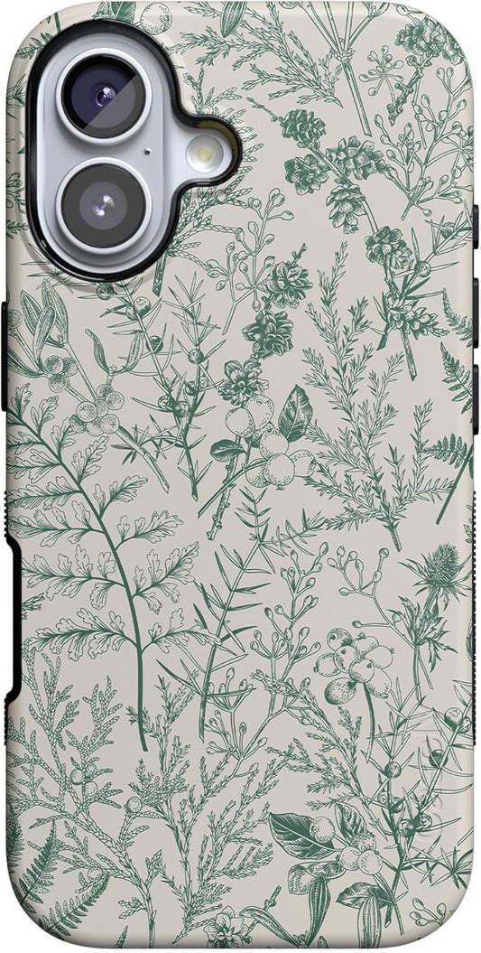 Casely iPhone 17 Case | Sage Garden | Green Floral | Compatible with MagSafe | Bold Protective Design