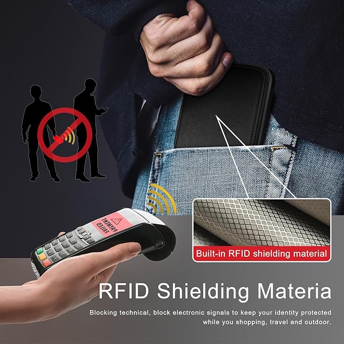 DJDUCK Designed for Samsung Galaxy S25 Edge Case Wallet with Card Holder, [Magnetic Clasp Cover] [RFID Blocking Leather Protection] Shockproof Women Men Cases for Samsung S25 Edge Black