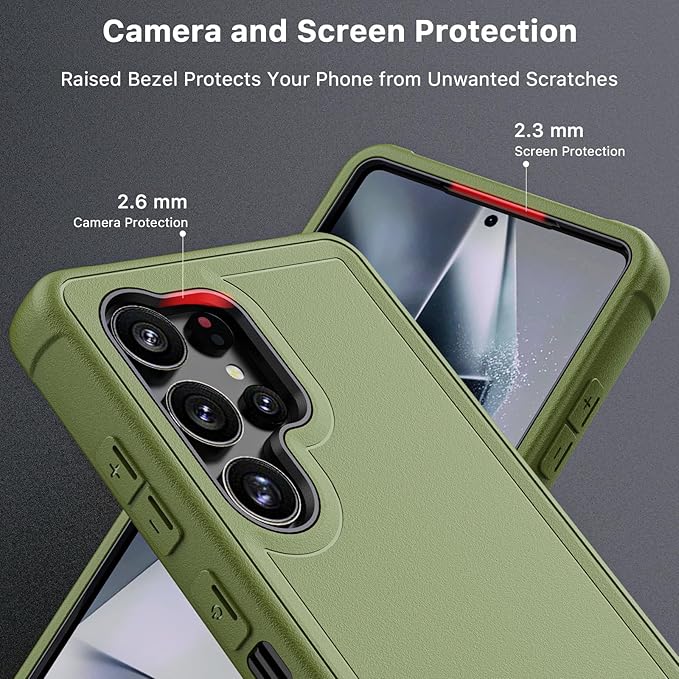 M MYBAT PRO Maverick Series for Samsung Galaxy S25 Ultra Case with Belt Clip Holster, 6.9 inch, Heavy Duty Military Grade Drop Protective Case w 360° Rotating Stand (No Screen Protector) Army Green