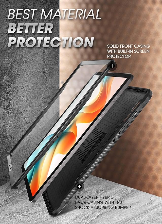 SUPCASE for Samsung Galaxy Tab S10 Plus 12.4 Inch (2024) Case with Stand, [Unicorn Beetle Pro] [Built-in Screen Protector & S Pen Holder] Rugged Protective Tablet Cover for Galaxy Tab S9 Plus, Black