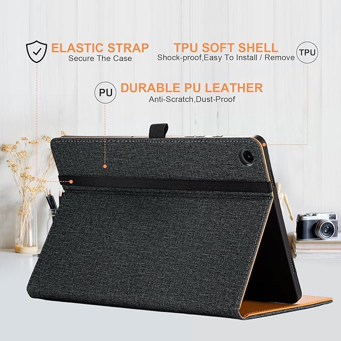 for Samsung Galaxy Tab A9 Plus Case Multiangle Stand for Samsung Tab A9 Plus Tablet Case 11 Inch SM-X210/SM-X216/SM-X218,Black