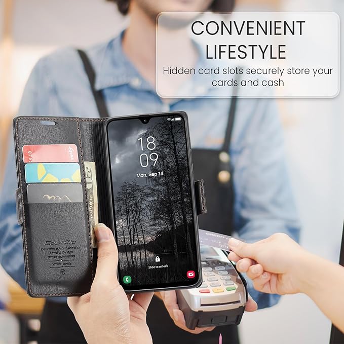 for Samsung Galaxy A26 5G Case, Premium PU Leather Wallet Case Flip Cover with [RFID Blocking][Card Holder][Stand Function] Shockproof Protective for Samsung Galaxy A26, Black