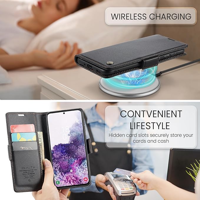 Case for Samsung Galaxy S20 Wallet Case, RFID Blocking PU Leather Flip Folio Cover Card Holder Kickstand Shockproof Phone Case Compatible with Samsung Galaxy S20, Black