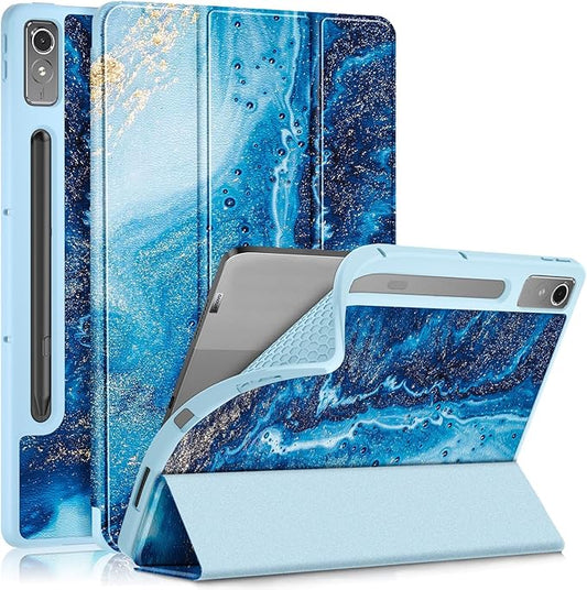 Case for Lenovo Tab P12 12.7 Inch 2023 Tablet, Smart Soft TPU Back Shell Cover with Auto Wake/Sleep Function,Waves