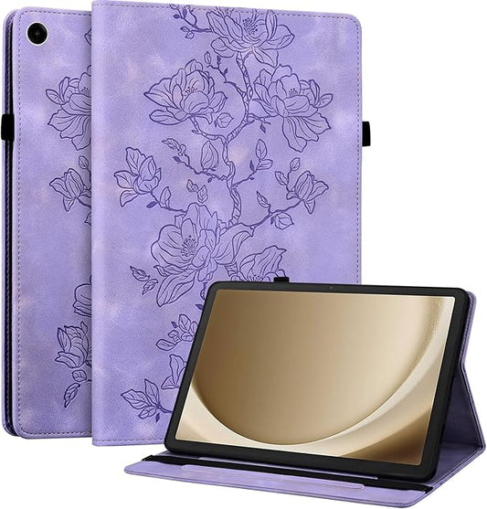 Case for Samsug Galaxy Tab A9+ Plus 11 inch 2024 (SM-X210/X216/X218), Slim PU Leather Folio Cover with Multi-Angle Stand and Pen Holder, Purple
