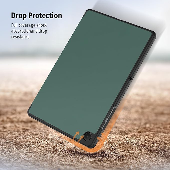 CACOE Case for Samsung Galaxy Tab A9+ Plus 11 Inch 2023 (SM-X210/X216/X218) with Screen Protector, Foldable Stand Slim Protective Case, Auto Screen On/Off, Midnight Green