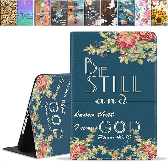 Case for Samsung Galaxy Tab A7 10.4 inch 2022/2020 (SM-T500/T503/T505/T507/T509), Premium PU Leather Stand Folio Cover with Auto Sleep/Wake, Bible Verse Psalm 46:10