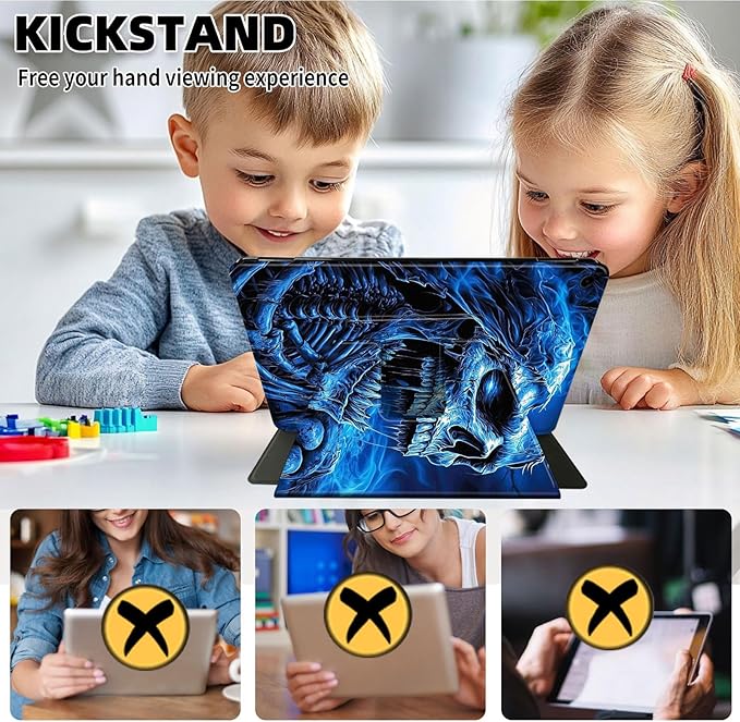 Case for Samsung Galaxy Tab A9 8.7 Inch 2023 Tablet Case, 360 Degree Rotating Folio Stand Smart Cover for Samsung Galaxy Tab A9 Tablet, Auto Sleep/Wake, Blue Skeleton