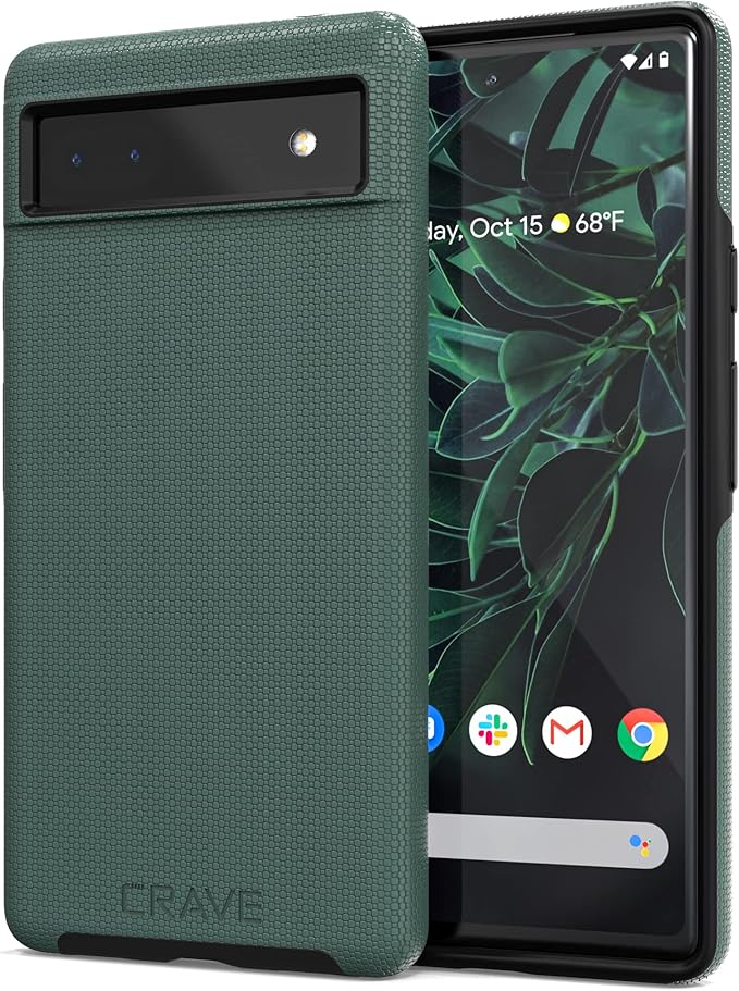 Crave Dual Guard for Google Pixel 6a Case, Shockproof Protection Dual Layer Case for Google Pixel 6a - Shaded Spruce Forest Green