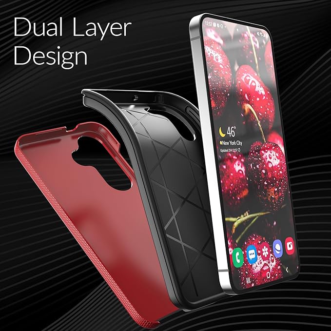 Crave Dual Guard Compatible with Samsung Galaxy S25 Case, Shockproof Protection Dual Layer Case for Samsung Galaxy S25 - Red