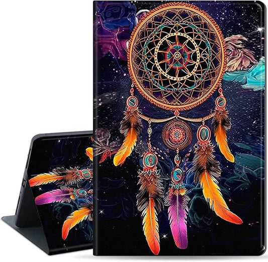 Slim Case for Samsung Galaxy Tab S10 FE / S9 FE 5G 10.9" & Tab S9 11", PU Leather Protective Cover, Multi-Angle Stand, Auto Sleep/Wake, Dreamcatcher
