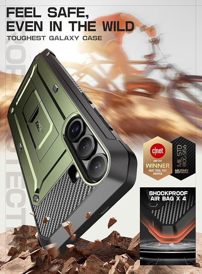 SUPCASE for Samsung Galaxy S25 Case with Stand (Unicorn Beetle Pro), [2 Front Frames] [Built-in Screen Protector & Belt-Clip] Military-Grade Protection Rugged Phone Case for Galaxy S25 6.2", Guldan