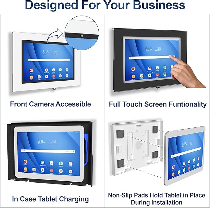 TABcare Locking Anti-Theft Metal Case for Samsung Galaxy TAB 8" 8.4" Tablet for Kiosk, POS, Store, Show Display, Time Clock (TAB S 8.4, Black)
