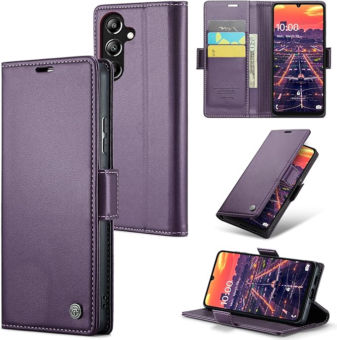 for Samsung Galaxy A16 5G/4G Case, Premium PU Leather Wallet Case Flip Cover with [RFID Blocking][Card Holder][Stand Function] Shockproof Protective for Samsung Galaxy A16, Purple