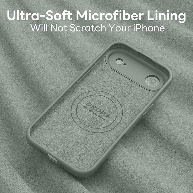 Vooii Magnetic Compatible with iPhone Air Case (Compatible with Magsafe) (Upgraded Camera Protection) Liquid Silicone Shockproof Full Body Protective Phone Cover for Women Men, Calke Green, 6.5"