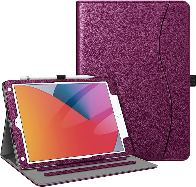 Fintie Case for iPad 9th / 8th / 7th Generation (2021/2020/2019) 10.2 Inch - [Corner Protection] Multi-Angle Viewing Stand Cover with Pocket & Pencil Holder, Auto Sleep Wake, Purple