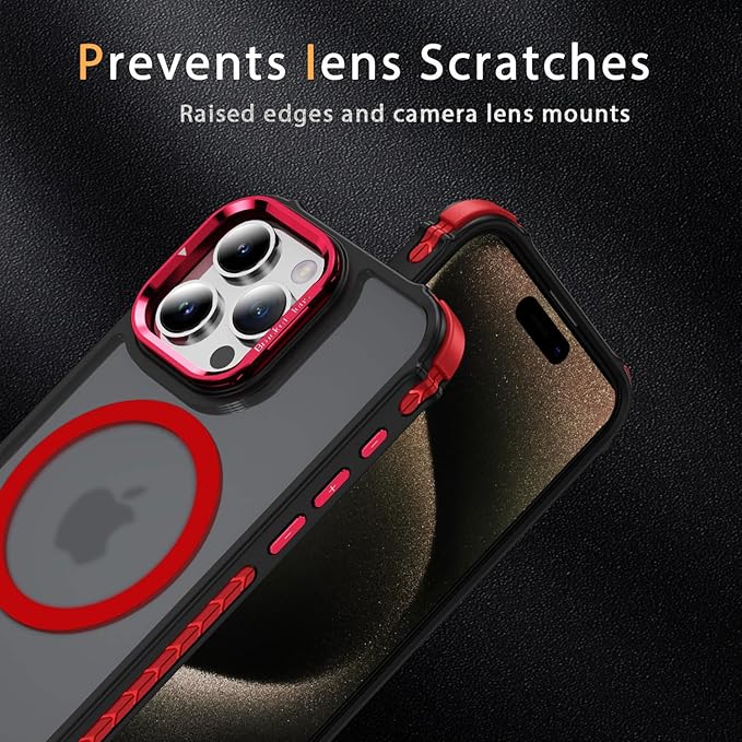 16 Pro Case for iPhone 16 Pro Phone, 6.3 inch, Supports Wireless Charging,[Compatible with MagSafe] Magnetic Case for iPhone 16 Pro, Red