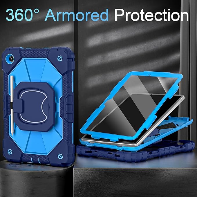 Case for Samsung Galaxy Tab A9+/A9 Plus 11 Inch (SM-X210/X216/X218) with Screen Protector/Rotating Stand/Pen Holder,Military Grade Shockproof Cover for Galaxy Tab A9 Plus Tablet Case