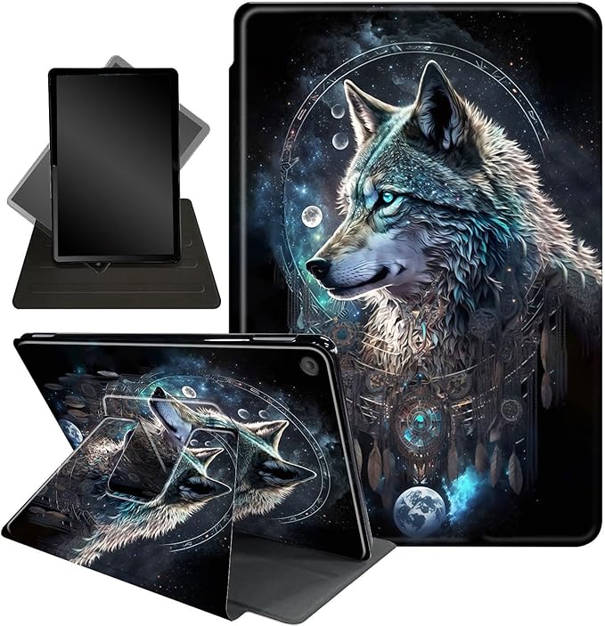 Case for Lenovo Tab M10 Plus 10.3", 360 Degree Rotating Folding Stand,with Auto Sleep/Wake Case for Lenovo Tab M10 Plus (2020 2nd Gen) TB-X606F/TB-X606X 10.3" FHD Tablet,Feathers Wolf Warrior