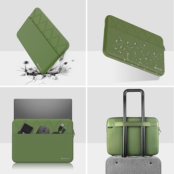 Smatree Laptop Sleeve for 12.3 inch Microsoft Surface Pro 7+/Surface Pro 7, Microsoft Protective Laptop Case with Accessory Pocket, YKK Zipper, Patented Super Corner Design, Green (E431G)