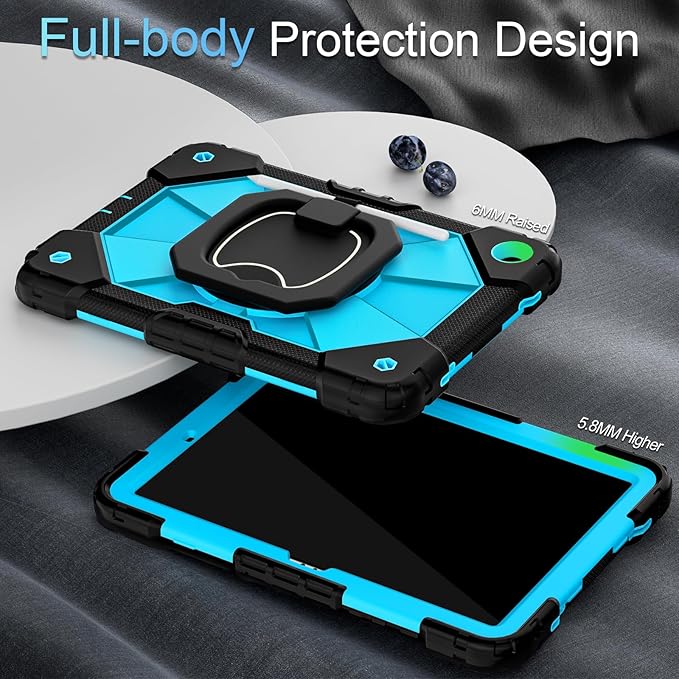 Case for Samsung Galaxy Tab A9+/ A9 Plus Case 11 Inch (SM-X210/X216/X218) with Screen Protector/360° Rotating Stand,Military Grade Shockproof Cover for Galaxy Tab A9 Plus Cases