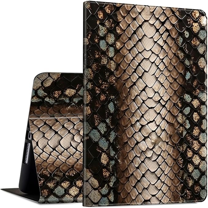 Case for Microsoft Surface Pro X (2021/2020/2019) 13 Inch PU Leather Slim Lightweight Multiple Angles Stand Smart Cover with Auto Wake/Sleep for New Surface Pro X 2021, Snake Skin