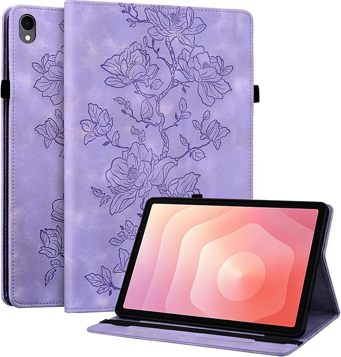 Case for Samsung Galaxy Tab S11 2025 11 inch (SM-X736B/X730), Slim PU Leather Folio Cover with Multi-Angle Stand and Pen Holder, Purple