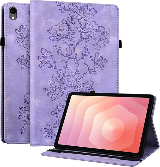 Case for Samsung Galaxy Tab S11 2025 11 inch (SM-X736B/X730), Slim PU Leather Folio Cover with Multi-Angle Stand and Pen Holder, Purple