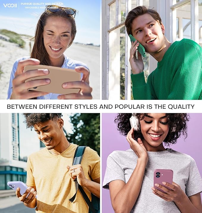 Vooii Compatible with iPhone 16 Case, Liquid Silicone Upgrade [Camera Protection] [Soft Anti-Scratch Microfiber Lining] Shockproof Phone Case for iPhone 16 6.1 inch - Light Brown