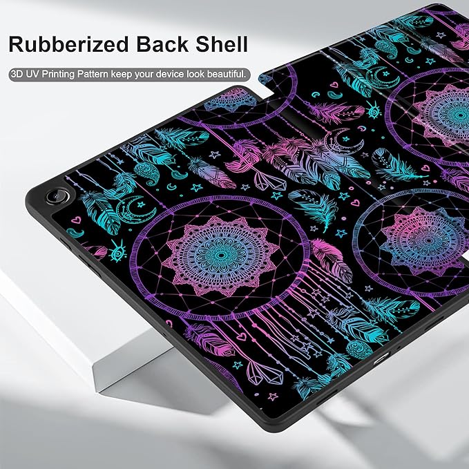 MEEgoodo Case for Samsung Galaxy Tab A9 Plus 11 inch Cover 2024 2023 with S Pen Holder, A9+ Smart Tablet Cases with Leather Trifold Stand+Soft TPU Back Shell+Smart Auto Wake/Sleep, Dreamcatcher