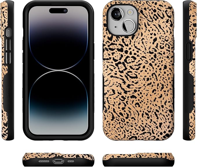 Casely iPhone 14 Case | Born to Be Wild | Jaguar Print | Compatible with MagSafe | Bold Protective Design