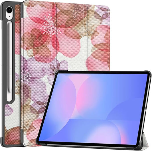 Smart Case for Samsung Galaxy Tab S10 FE+ / S10 FE Plus 13.1 Inch 2025, Ratesell Lightweight Trifold Stand Smart Case Cover with Auto Wake/Sleep Flower