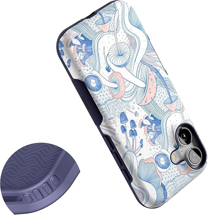 Casely iPhone 17 Case | The Fun Guy | Enchanted Forest Mushroom Floral | Bold Protective Design | Compatible with MagSafe