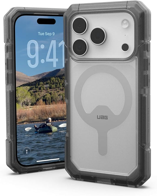 URBAN ARMOR GEAR UAG Designed for iPhone 17 Pro Case Trooper - Compatible with MagSafe Full Body with Port Protection Transparent Military Grade Full Body Protective Cover, Clear/Ash