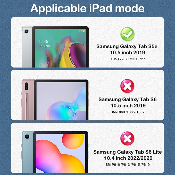 BRAECNstock for Samsung Galaxy Tab S5e Case 10.5 inch 2019 (SM-T720/T725/T727) Shockproof Protective Samsung S5e Tablet Kids Case with Screen Protector Rotating Kickstand Hand Strap Pen Holder - Red