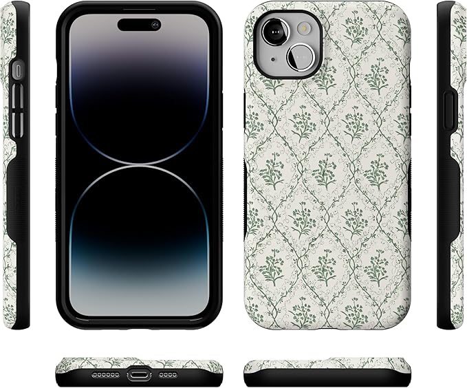 Casely iPhone 14 Case | Sage Tapestry | Floral Vines | Compatible with MagSafe | Bold Protective Design
