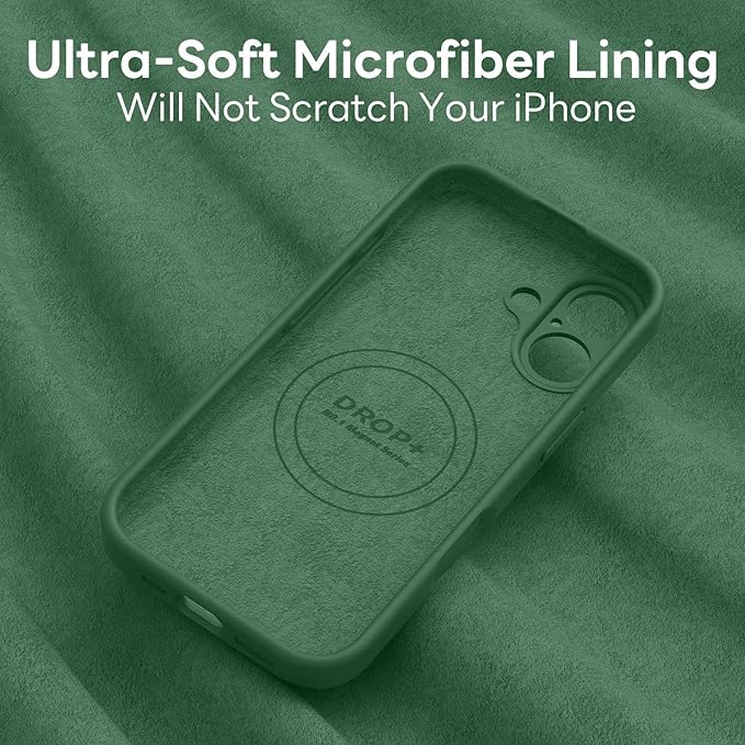 Vooii Magnetic Compatible with iPhone 17 Case (Compatible with Magsafe) (Upgraded Camera Protection) Liquid Silicone Shockproof Full Body Protective Phone Cover for Women Men, Green, 6.3"