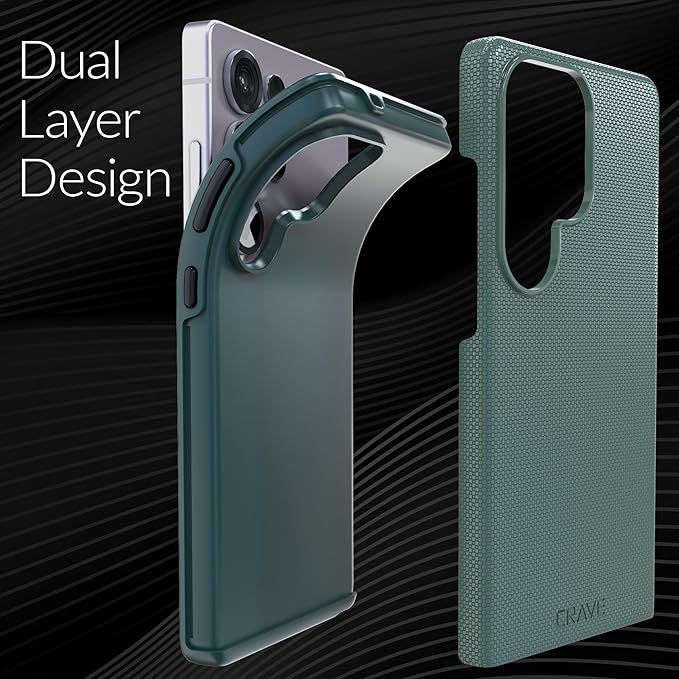 Crave Dual Guard Compatible with Samsung Galaxy S25 Ultra Case, Shockproof Protection Dual Layer Case for Samsung Galaxy S25 Ultra - Forest Green