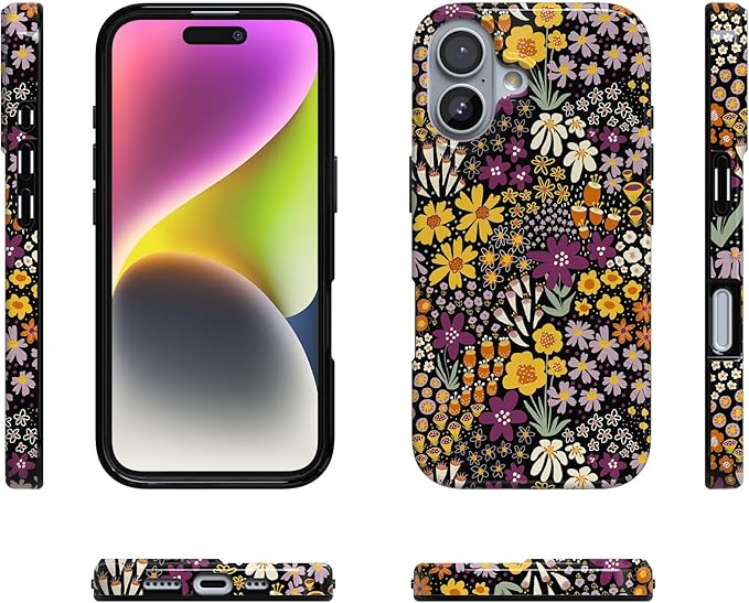 Casely iPhone 17 Case | Falling for You | Plum Floral | Compatible with MagSafe | Classic Ultra Slim Design