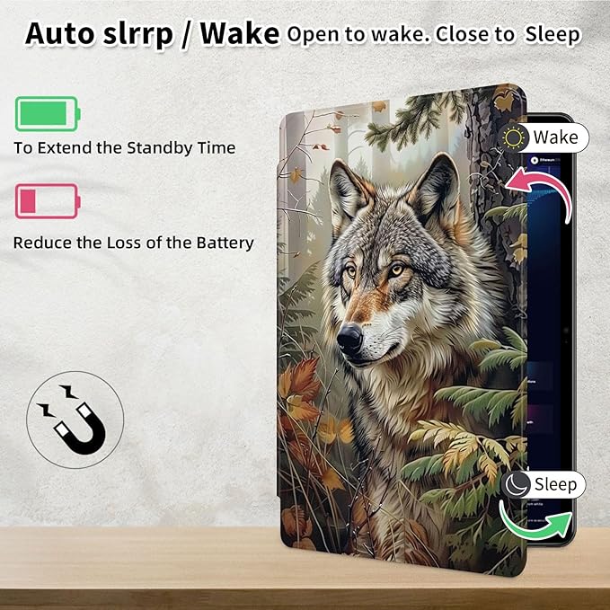 Case for Samsung Galaxy Tab S10 Ultra/Tab S9 Ultra 14.6-Inch, 360 Degree Rotating Folio Stand Smart Cover for Galaxy Tab S10 Ultra/ S9 Ultra 14.6'', Auto Sleep/Wake, Wolf 3