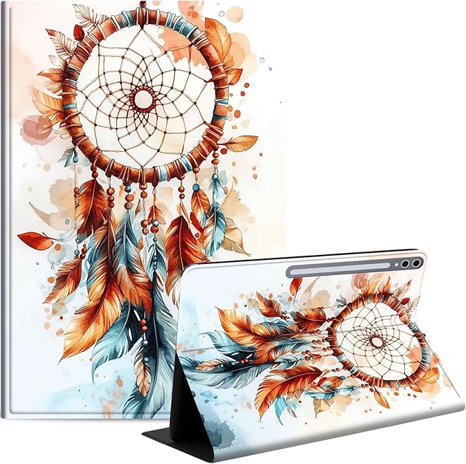 Case for Samsung Galaxy Tab S10 Plus/ S9 FE Plus/ S9 Plus 5G Tablet 12.4'', Slim PU Leather Stand Cover with Auto Wake/Sleep, Multi-Angle Viewing & Shockproof, Dreamcatcher