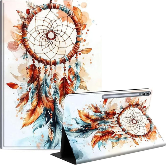 Case for Samsung Galaxy Tab S10 Plus/ S9 FE Plus/ S9 Plus 5G Tablet 12.4'', Slim PU Leather Stand Cover with Auto Wake/Sleep, Multi-Angle Viewing & Shockproof, Dreamcatcher