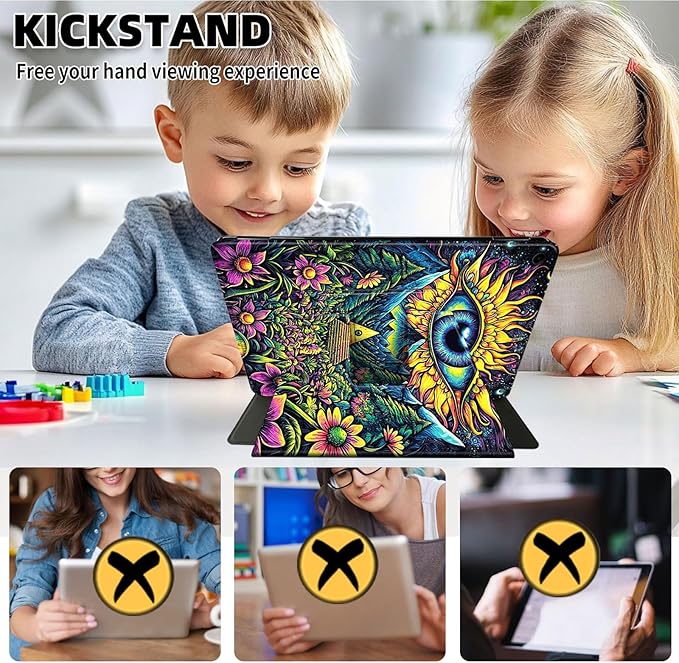 Case for Samsung Galaxy Tab A9 8.7 Inch 2023 Tablet Case, 360 Degree Rotating Folio Stand Smart Cover for Samsung Galaxy Tab A9 Tablet, Auto Sleep/Wake, Eye Flowers