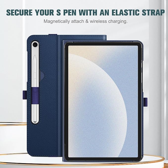 Fintie Case for Samsung Galaxy Tab S10 Lite/ S10 FE/ S9 FE 5G 10.9 Inch/Tab S9 11 Inch with S Pen Holder, Multi-Angle Viewing Protective Cover with Pocket, Auto Sleep/Wake, Navy