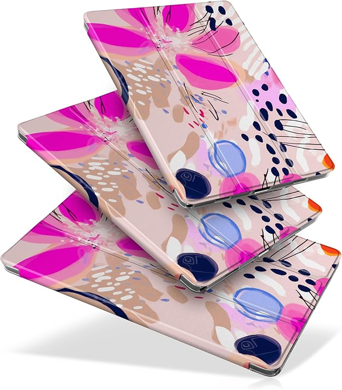 DONGKE Case for Samsung Galaxy Tab A9+/A9 Plus 11 inch 2024 2023 (SM-X210/X216/X218), Slim Stand Hard PC Translucent Back Shell Smart Cover, Auto Wake/Sleep - Floral Artistic